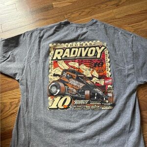 Thomas Radivoy Racing Graphic Tee - Gray with Orange & Red Print